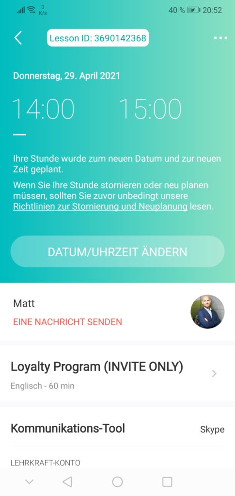 italki app screenshot lehkraft kontaktieren