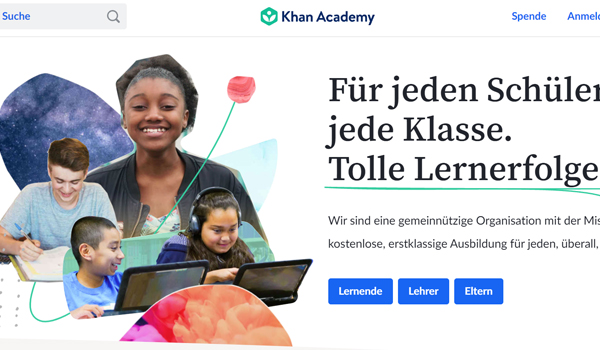 Khan Academy Webseite Screenshot