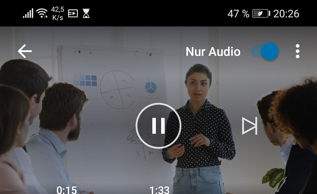 LinkedIn Learning App "nur Audio" Funktion Screenshot